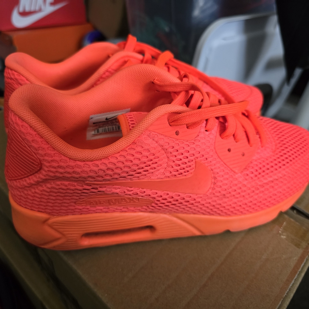 Nike Orange Air Max Sneakers with Mesh Upper